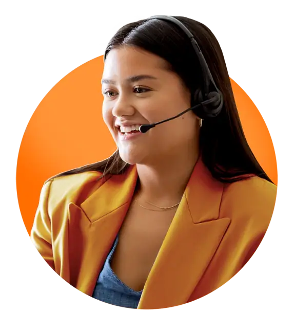 Inside sales virtual assistant with headset
