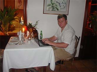 Daniel Ramsey, CEO of MyOutDesk, working at 2AM while on his honeymoon