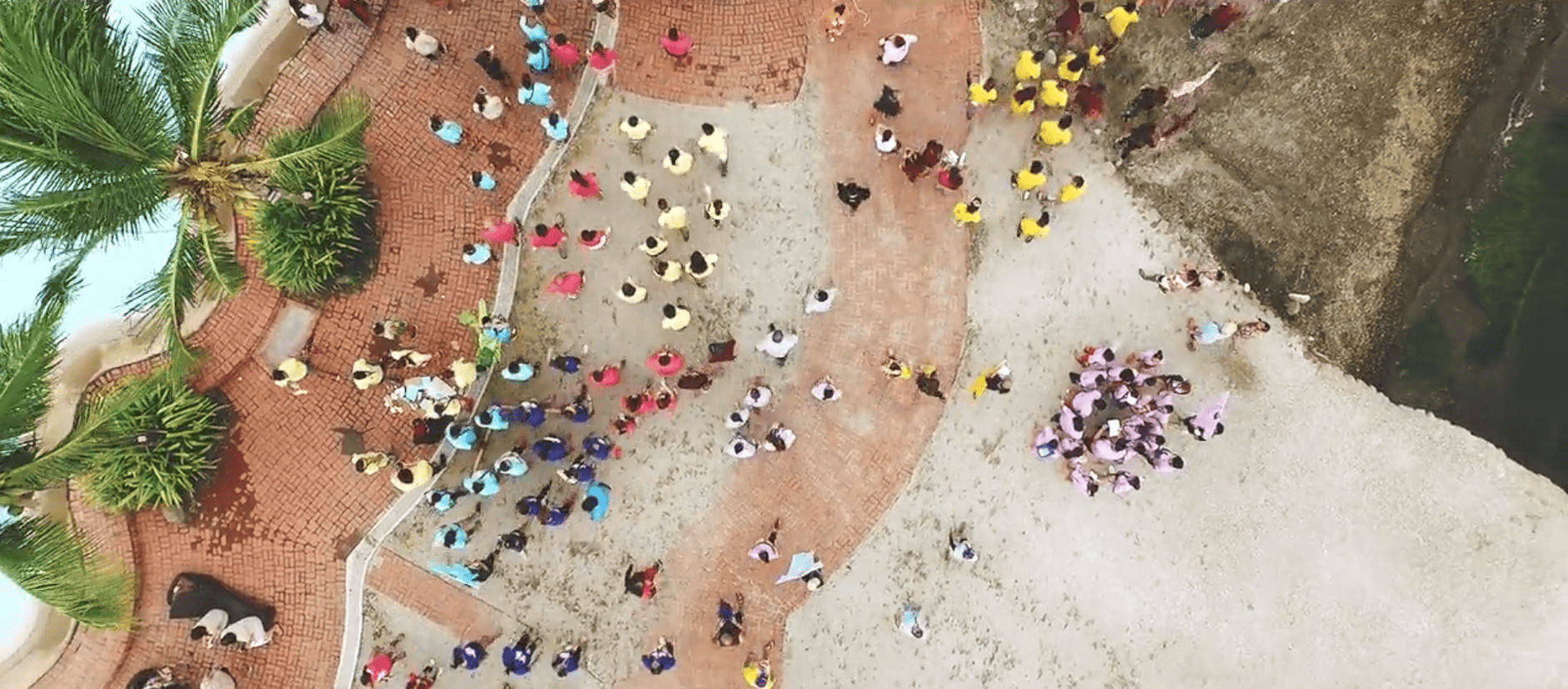 Aerial view of MODCon attendees gathered at a resort in the Philippines