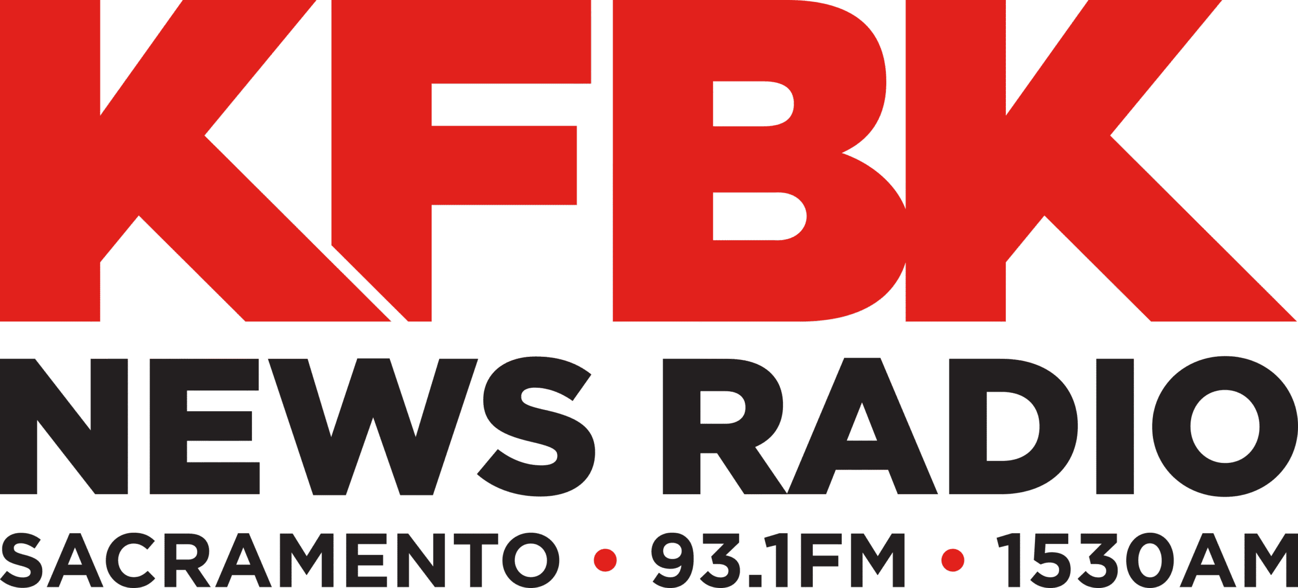 KFBK News Radio logo with bold red letters. Below, black text reads “Sacramento • 93.1 FM • 1530 AM.” Perfect for those interested in Case Studies on local media branding.